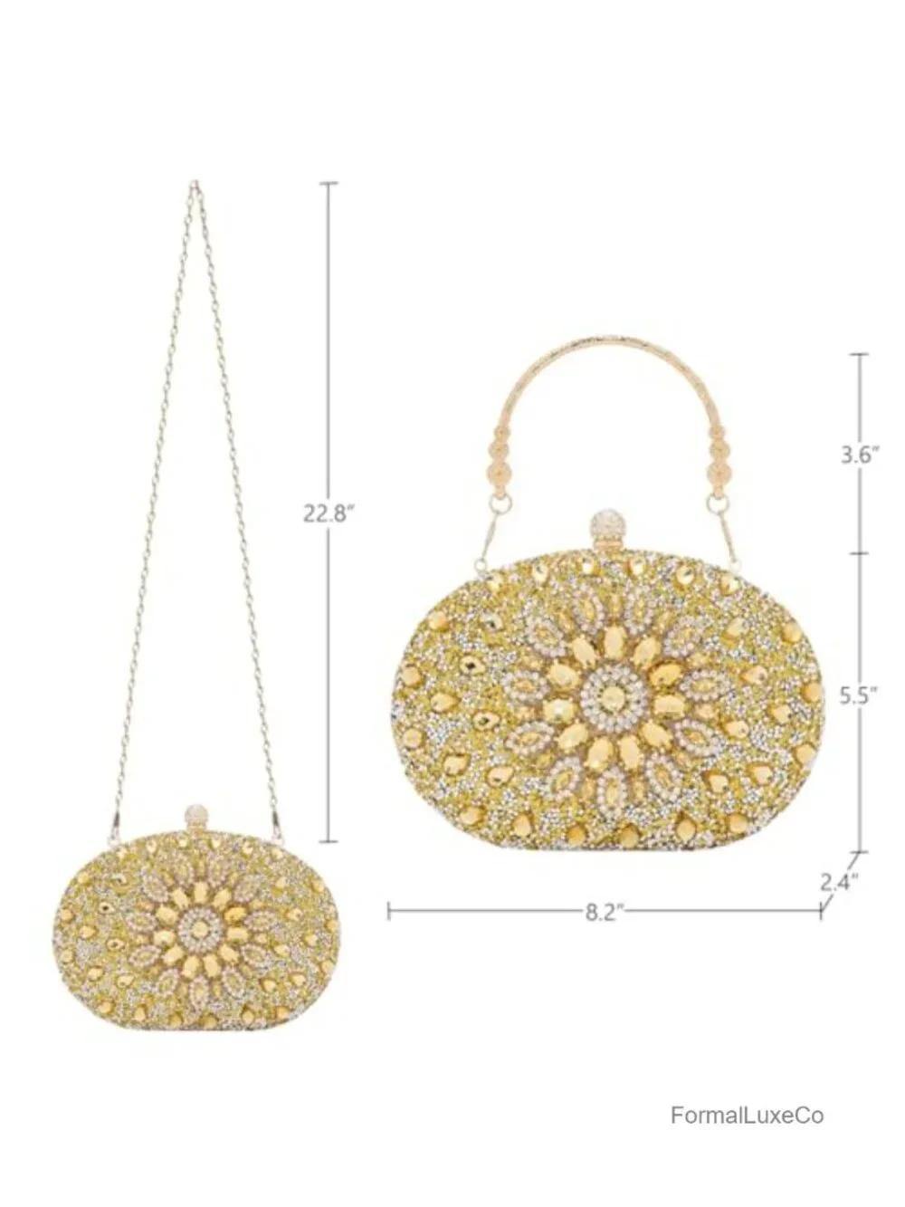 Rhinestone Evening Clutch Purse for Women Formal Wedding Party Bag